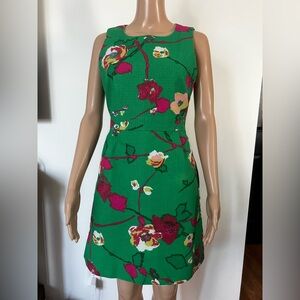 V9.     J. Crew Green Floral Mini Dress